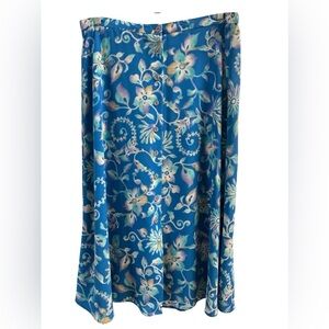 Vintage paisley blue floral long maxi skirt